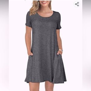 Gray mini dress with pockets